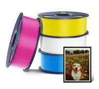 SUNLU PLA+2.0 3D Printer Filament 4KG, Upgrade PLA+ Filament 1.75mm, Tougher and Stronger, Dimensional Accuracy +/-0.02mm, 1KG per Spool, 4KG in Total, CMYK(White+Magenta+Yellow+Cyan)