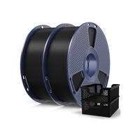 SUNLU PL 2.0 Filament 1.75mm Black 2KG, High Speed PLA Plus Tougher and Stronger 3D Printer Filament, Dimensional Accuracy +/- 0.02mm, 2 Pcs 1kg Spool, Fits Most FDM 3D Printers