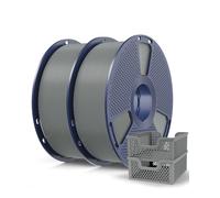 SUNLU PLA+2.0 Filament 1.75mm Grey 2KG, High Speed PLA Plus Tougher and Stronger 3D Printer Filament, Dimensional Accuracy +/- 0.02mm, 2 Pcs 1kg Spool, Fits Most FDM 3D Printers