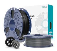 SUNLU PL 2.0 Filament, Upgrade PL 3D Printer Filament 1.75mm, Tougher and Stronger, 0.5KG per Spool, 1KG in Total, Black+Gray