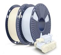 SUNLU PLA Filament 0.5KG, 3D Printer Filament 1.75mm, Dimensional Accuracy ±0.02mm, 500G PLA Compatible with Most FDM Printer, 2 Pack, 2 Pcs.(Bone White+Caramic White)