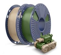 SUNLU PLA Filament 0.5KG, 3D Printer Filament 1.75mm, Dimensional Accuracy ±0.02mm, 500G PLA Compatible with Most FDM Printer, 2 Pack, 2 Pcs.(Oak+Olive Green)