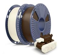 SUNLU PLA Filament 0.5KG, 3D Printer Filament 1.75mm, Dimensional Accuracy ±0.02mm, 500G PLA Compatible with Most FDM Printer, 2 Pack, 2 Pcs.(Bone White+Coffee Brown)