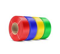 SUNLU PLA+ Filament Refill 1.75mm 4KG, No-Spool PLA Plus Refill for Reusable Spool, Compatible with Bambu Lab and SUNLU 2025 New Spools, Klein Blue/Yellow/Green/Red 1KG/Roll