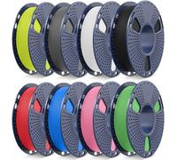 SUNLU PLA Matte Filament 1.75 mm Muticolor, PLA 3D Printer Filament with Matte Finish, Dimensional Accuracy +/- 0.02 mm, 8 Rolls of 0.25 kg (Black+White+Grey+Red+Blue+Green+Pink+Fluorescent Yellow)