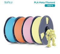 SUNLU PLA Meta 3D Printer Filament 4KG 1KG/Roll 175MM Tolerances +/-0.02MM Filament Fast Shipping 2-7 Days SB BK WT GY