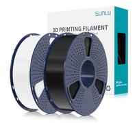 SUNLU PLA Plus 3D Printer Filament 2KG, 1.75mm PLA+ 3D Filament for FDM 3D Printer, Neatly Wound Filament, Strong and Toughness, Dimensional Accuracy +/- 0.02 mm, 1KG/Spool, 2-Pack Black+White