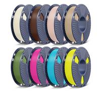 SUNLU PLA Plus Filament Bundle, Mini Spool PLA+ Filament 1.75mm, 0.25kg Each Spool, Total 2kg, 8 Packs Individually Packed, Bone White+Beige+Oak+Coffee Brown+Olive Green+Magenta+Cyan+Yellow