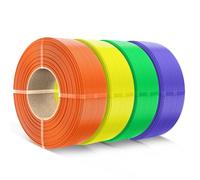 SUNLU PLA Refill Filament 1.75mm, Refill PLA 3D Printer Filament Suitable for Bambu Lab Filament and SUNLU Reusable spools, 1kg per Spool, 4 Pcs, Sunny Orange+Yellow+Green+Lavender Purple