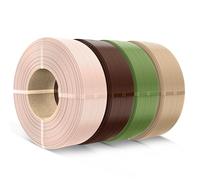 SUNLU PLA Refill Filament 1.75mm, Refill PLA 3D Printer Filament Suitable for Bambu Lab Filament and SUNLU Reusable spools, 1kg per Spool, 4 Pcs, 4 Colors, Beige+Coffee Brown+Olive Green+Oak