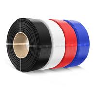 SUNLU PLA Refill Filament 1.75mm, Refill PLA 3D Printer Filament Suitable for Bambu Lab Filament and SUNLU Reusable spools, 1kg per Spool, 4 Pcs, 4 Colors, Black+White+Red+Klein Blue