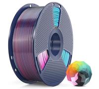 SUNLU PLA+ Silk Filament, Four-Color Shiny PLA Plus 3D Drucker Filament 1.75mm, 360° Spin Unveils Varied Colors, 1KG Spool, Silk Quadruple Color(Red Yellow Green Black)