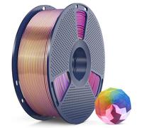 SUNLU PLA+ Silk Filament, Four-Color Shiny PLA Plus 3D Drucker Filament 1.75mm, 360° Spin Unveils Varied Colors, 1KG Spool, Silk Quadruple Color(Gold Purple Red Blue)