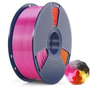SUNLU PLA+ Silk Filament, Four-Color Shiny PLA Plus 3D Drucker Filament 1.75mm, 360° Spin Unveils Varied Colors, 1KG Spool, Silk Quadruple Color(Black Red Yellow Grey)