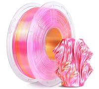 SUNLU Silk Dual Color PLA Plus Filament, Shiny PLA+ Filament 1.75mm, Shiny Silk Texture, 360° Spin Unveils Varied Colors, 1KG Spool(2.2lbs), Silk Dual-Color Pink Gold