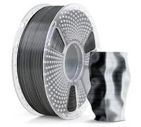 SUNLU Silk Dual Color PLA Plus Filament, Shiny PLA+ Filament 1.75mm, Shiny Silk Texture, 360° Spin Unveils Varied Colors, 1KG Spool(2.2lbs), Silk Dual-Color Black White