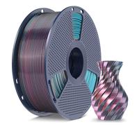 SUNLU Silk PLA+ Filament 1.75mm, 1kg(2.2lbs) Four-Color PLA 3D Printer Filament, 1.75mm Dimensional Accuracy +/- 0.02mm, Black Grey Red Yellow