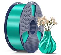 SUNLU Silk PLA+ Filament, Shiny Metallic Silk 3D Filament 1.75mm, High Strength PLA Plus 3D Printer Filament, 1KG Spool, Green