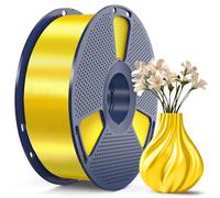 SUNLU Silk PL Filament, Shiny Metallic Silk 3D Filament 1.75mm, High Strength PLA Plus 3D Printer Filament, 1KG Spool, Yellow