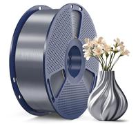 SUNLU Silk PLA+ Filament, Shiny Metallic Silk 3D Filament 1.75mm, High Strength PLA Plus 3D Printer Filament, 1KG Spool, Gray