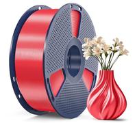 SUNLU Silk PL Filament, Shiny Metallic Silk 3D Filament 1.75mm, High Strength PLA Plus 3D Printer Filament, 1KG Spool, Red