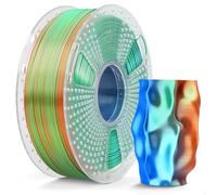 SUNLU Silk Triple Color PLA Plus Filament, Shiny PLA+ Filament 1.75mm, Shiny Silk Texture, 360° Spin Unveils Varied Colors, 1KG Spool(2.2lbs), Silk Tril-Color Orange Blue Green