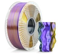 SUNLU Silk Triple Color PLA Plus Filament, Shiny PLA+ Filament 1.75mm, Shiny Silk Texture, 360° Spin Unveils Varied Colors, 1KG Spool(2.2lbs), Silk Tril-Color Black Gold Purple