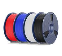 SUNLU TPU 3D Printer Filament 1.75mm, High Speed 95A TPU Filament, 1KG Flexible 3D Filament for Fast Printing, Dimensional Accuracy +/- 0.03mm, Suitable for Most FDM 3D Printers. (TPU BK+WT+BL+RD)