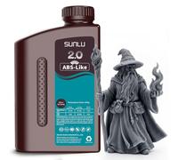 SUNLU Upgraded ABS-Like 3D Printer Resin 2.0 Dark Grey 1KG Higher Precision | Enhanced Strength and Toughness 405nm UV-Curing Photopolymer Resin for LCD/DLP/SLA 3D Printers, 1000g Dark Grey