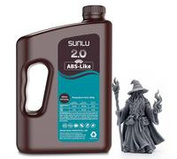 SUNLU Upgraded ABS-Like 3D Printer Resin 2.0 Dark Grey 3KG Higher Precision | Enhanced Strength and Toughness 405nm UV-Curing Photopolymer Resin for LCD/DLP/SLA 3D Printers, 3000g Dark Grey