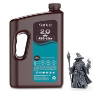 SUNLU Upgraded ABS-Like 3D Printer Resin 2.0 Dark Grey 4KG Higher Precision | Enhanced Strength and Toughness 405nm UV-Curing Photopolymer Resin for LCD/DLP/SLA 3D Printers, 4000g Dark Grey