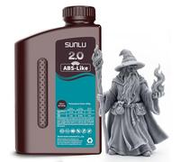 SUNLU Upgraded ABS-Like 3D Printer Resin 2.0 Grey 1KG, Higher Precision | Enhanced Strength and Toughness 405nm UV-Curing Photopolymer Resin for LCD/DLP/SLA 3D Printers, 1000g Grey