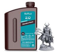 SUNLU Upgraded Standard 3D Printer Resin 2.0 Grey 2KG, Higher Toughness