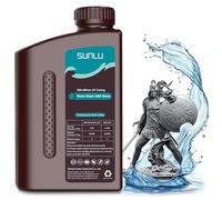 SUNLU Water-Wash ABS 3D Printer Resin, Combines Features of ABS Resin & Water Washable Resin, Better Strength 3D Printing UV Resins for LCD DLP SLA 3D Printers, Higher Precision, 1KG Dark Grey