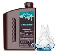 SUNLU Water Washable Resin 2KG,Fast Curing 3D Printer Resin for LCD DLP SLA Resin 3D Printers, 395 to 405nm UV Curing 3D Printing Liquid Photopolymer Resin, Low Shrinkage, High Precision, Whie