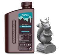 SUNLU Water Washable Resin 3D Printer Resin Dark Grey, Easy Post-Processing 405nm UV-Curing Standard Photopolymer Resin for LCD/DLP/SLA 3D Resin Printer, High Precision & Low Shrinkage, Dark Grey 1KG