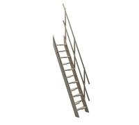 Sunlux Steep Hill Wooden Timber Staircase Kit Loft Stairs/Ladder Width 600mm, Profiled Steps, Angle 67°