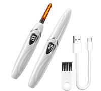 Sunluxy S600 White Electric Eyelash Curler, Natural Curling Long-lasting Shaping, LED Temperature and Power Display, Smart Safe Automatic Power-off, Rechargeable Portable Eyelash Curler