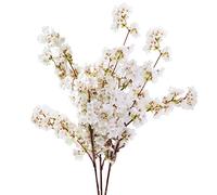 Sunm Boutique 3Pcs 39 Inch Artificial Cherry Blossom Branches Flowers Silk Peach Flowers Arrangements for Home Wedding Decoration
