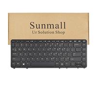 SUNMALL Laptop Keyboard Replacement Without Pointer,with Backlight Compatible with HP EliteBook 840 G1 G2 / 850 G1 G2 / 745 G1 G2/HP ZBook 14 Series Laptop US Layout (with Black Frame)