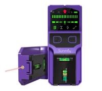 SUNMAY Stud Finder Wall Scanner - 7 in 1 Stud Detector Center Finding for Wood Metal AC Wire Joist Pipe Detection, Electronic Stud Sensor with Laser Level and LCD Display