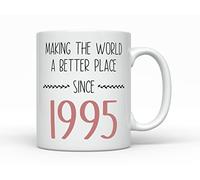 Sunmead Making the World better since 1995 Coffee Mug, Born in 1995 28 Years old, Women's Birthday 28th B-Day Cup Decoration Present for Her (11oz, 1995)