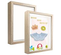 sunmeg 2Pcs 3D Shadow Box 8x10 Picture Frame Wooden Deep Box Square Photo Frames Desktop or Wall Hanging for Medal, Flower & Crafts Display