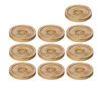 Sunmeit 10PCS Wine Cups Table Coasters Wine Glasses Rotation Glass Cup Mat Wine Coaster Teacup Mat Cup Pad Wood Color