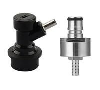Sunmeit 1Set Ball Lock Disconnect Carbonation Cap Beer Carbonation Cap +5/16inch Barb Ball Lock Type