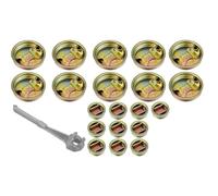 Sunmeit 20 Pcs Metal Drum Bung Plug with Gasket 2 Inch and 3/4 Inch Steel Bung Cap with Aluminum Bung Wrench Barrel Bung Caps