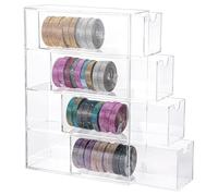 Sunmeit Acrylic Organizer, Clear Washi Tape Storage Holder with 4 Sliding Drawers, for Scrapbooking Art Craft Supplies