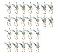 Sunmeit Christmas Floral Napkin Rings Set of 24 Rustic Eucalyptus Napkin Ring Holders Spring Easter Ring Holder