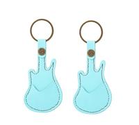 Sunmeit Leather Guitar Picks Case Guitar Pick Holders with Keyring Guitar Plectrums Bag for Guitar Pick Bag Gift Light Blue
