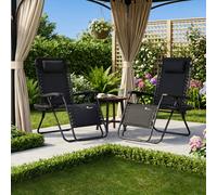 Sunmer Extra-Wide Padded Recliner Chairs With Cup And Phone Holder - Set Of 2 - Black